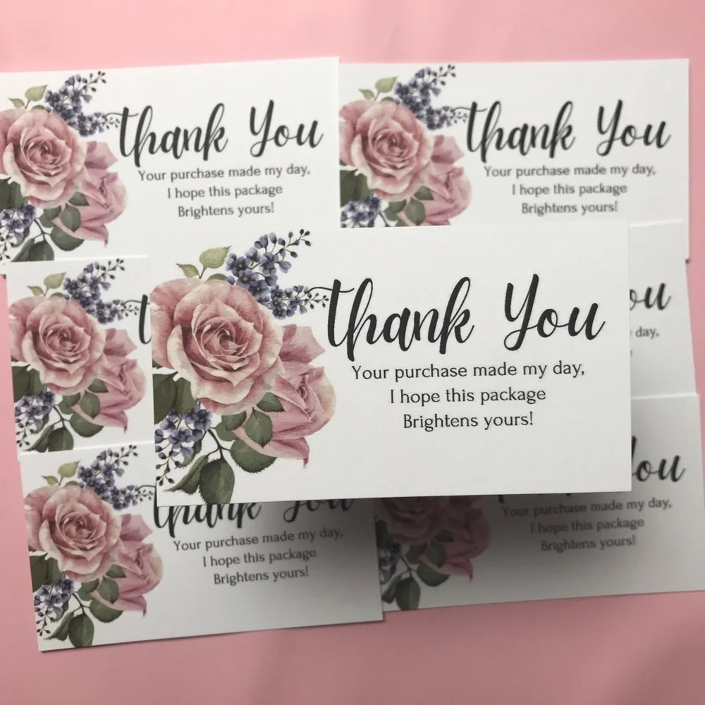 30 thank you cards size 3.5”x2.”
